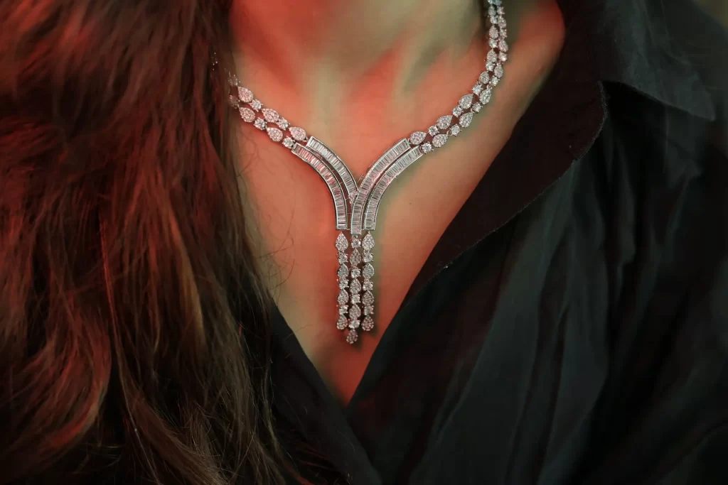 CZ Diamond Asteria Starlight Cascade Necklace Set