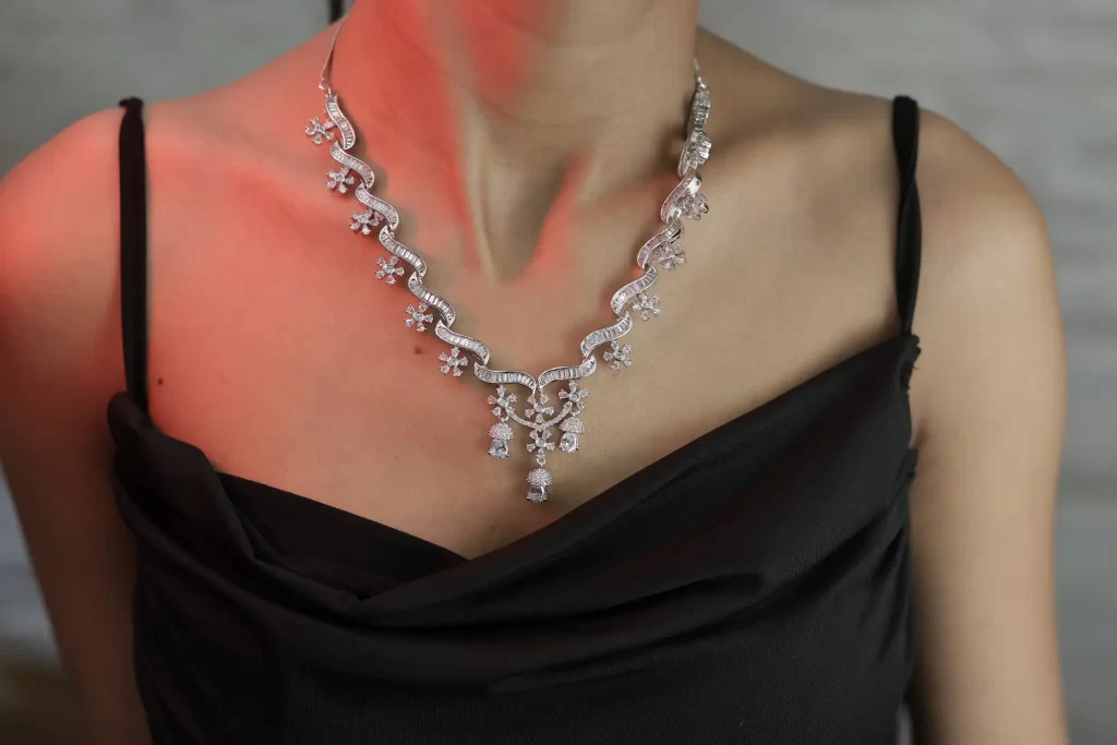 CZ Diamond Selene Moonvine Necklace Set