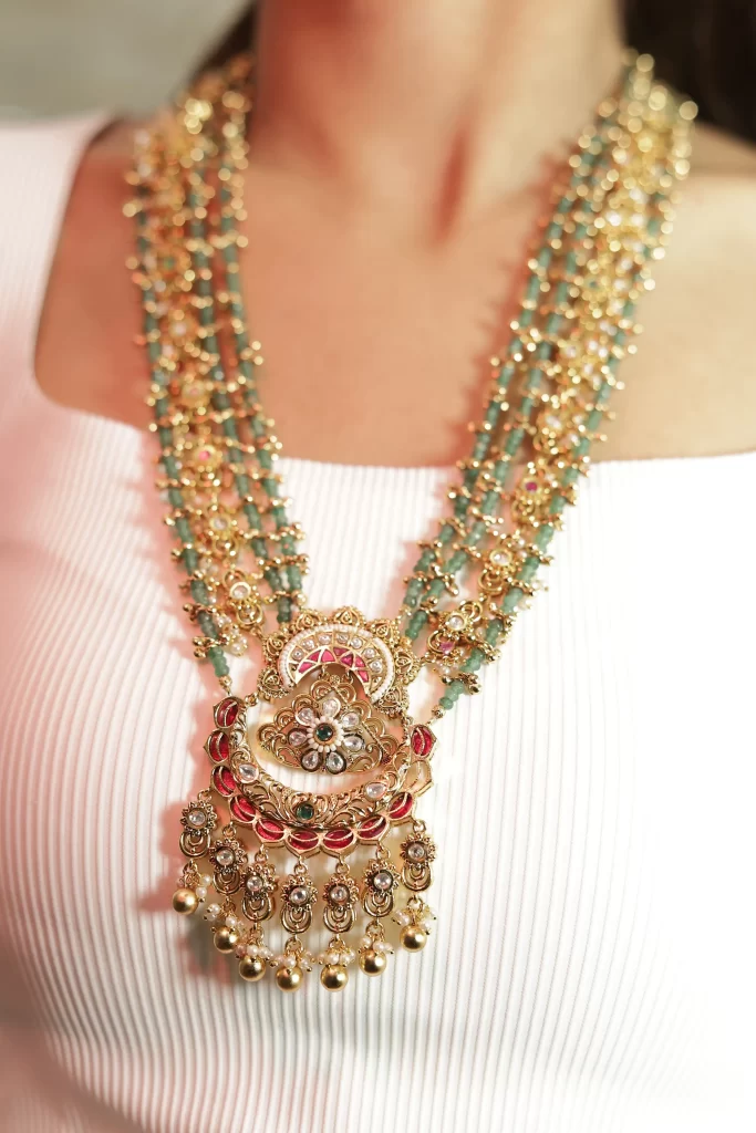 Gold Layered Floral Pendant Necklace
