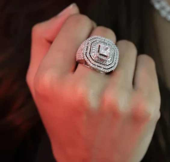 CZ Lunara Octagonal Halo Ring